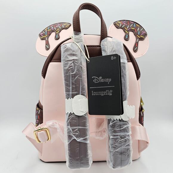 Loungefly Disney Minnie Mouse Chocolate Sprinkle Lollipop Ears Mini Backpack New - Picture 5 of 9